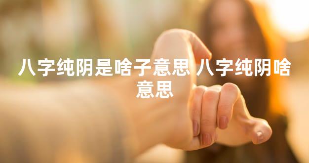 八字纯阴是啥子意思 八字纯阴啥意思